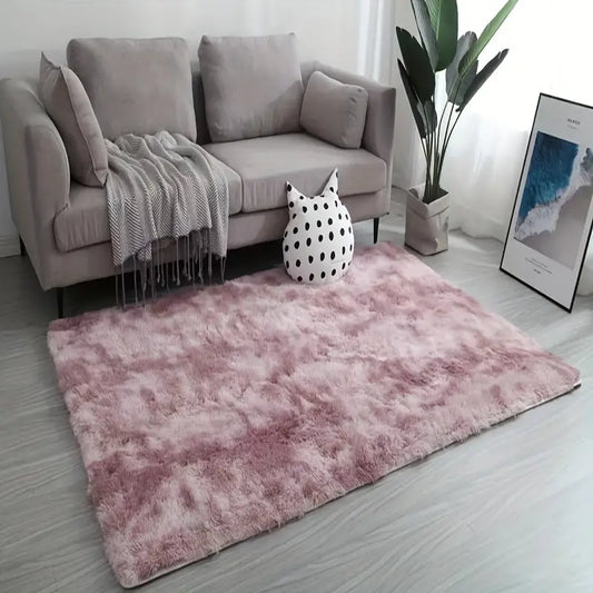Tie Dye Plush Fabric Rectangle Floor Mat, 47.24x62.99in